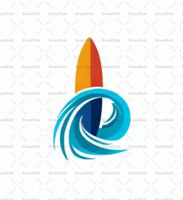 Abstraktes Surfbrett und Wellen